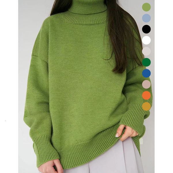 

women's sweaters women turtleneck sweater solid jumper autumn winter thick warm pullover oversized casual loose knitted jumper female p, White;black