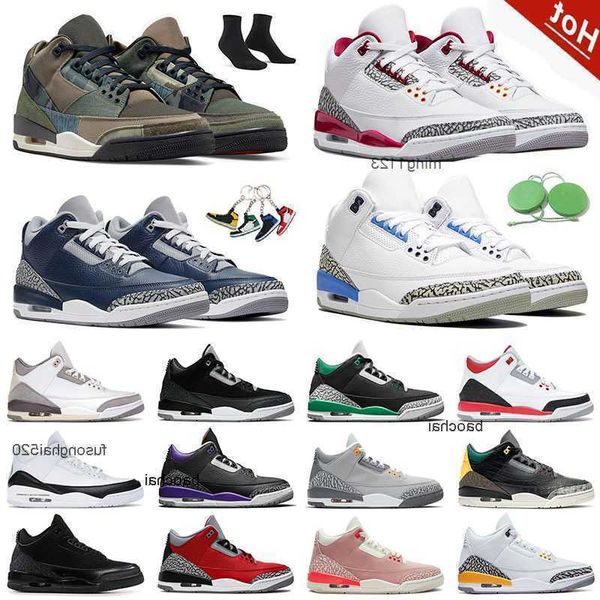 

2023 casual 2023 classic jumpman designer sports basketball shoes 3 3s patchwork cardinal red georgetown rust pink trainers black cat pine r