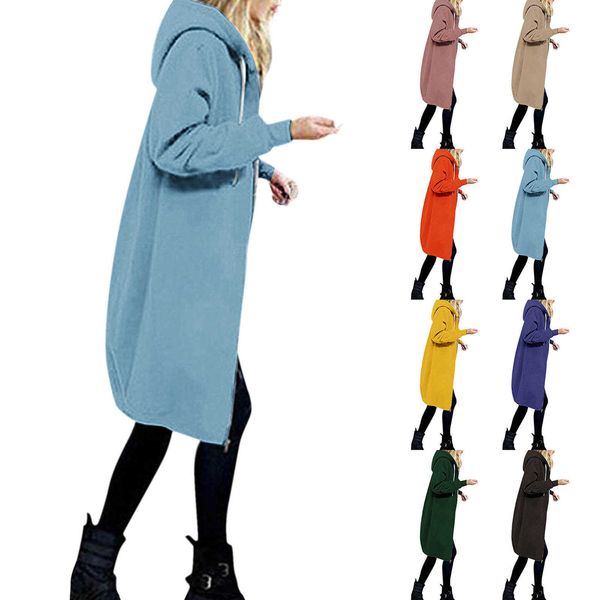 

women's casual warm pocket zippered hooded coat jacket cardigan, Tan;black