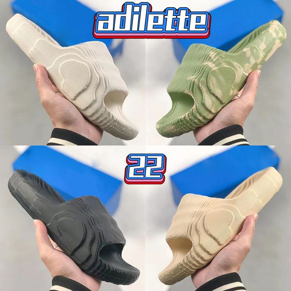 

2023 adilette 22 slides slippers men designer slide sandals women pool slipper magic lime st desert sand magic lime black grey flat platform