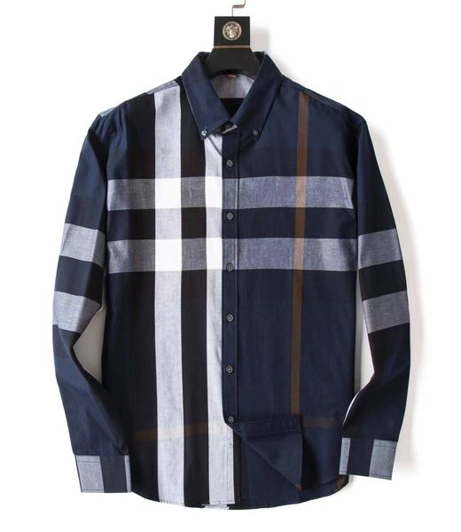 

official same style men's dress shirt luxury t-shirt long sleeve casual business clothes plaid pony embroidery brand 22 color -4xl 72r, White;black