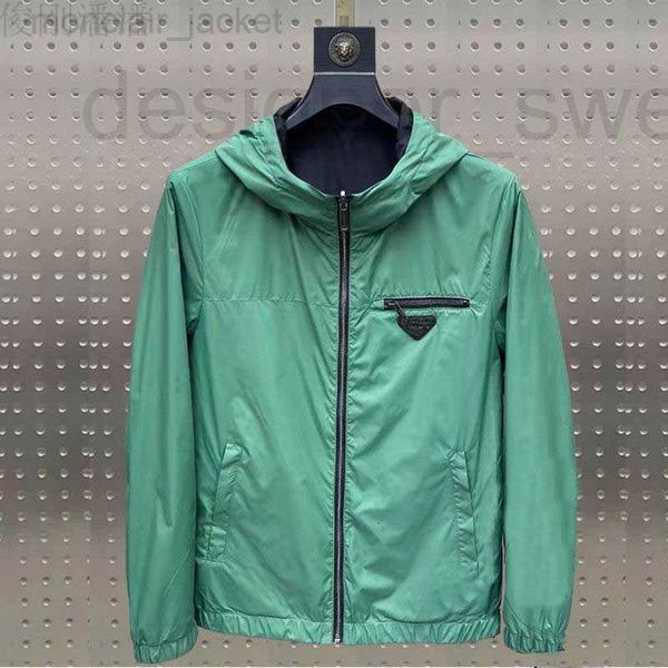 

men's jackets designer 2022 new spring new high-end european fashion brand double-sided clothes thin exquisite small label hooded jacke, Black;brown