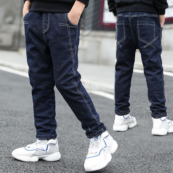 

jeans ienens 5-13y boys clothes slim straight jeans classic bottoms children denim clothing long pants kids baby boy casual trousers 230306, Blue
