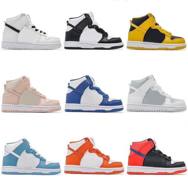 

high dunks championship red infant sneakers kids running shoes iowa black white be true midnight navy rivalry toddler children trainers us k