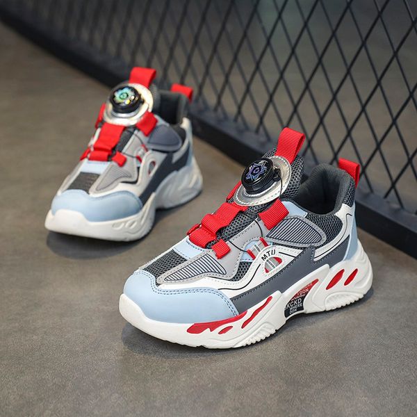 

2023 fashion ale children's shoes pink gray red black green spring rotating button breathable mesh casual shoes sneakers color66