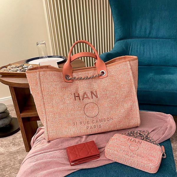

womens nylon canvas the tote channel shopping deauville beach bag luxury fashion embroider man handbags designer cross body clutch pochette