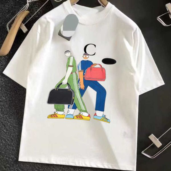 

spring summer t shirt men women sweatshirt designer short sleeve tshirt fashion cartoon print tshirts round neck cotton tee, White;black