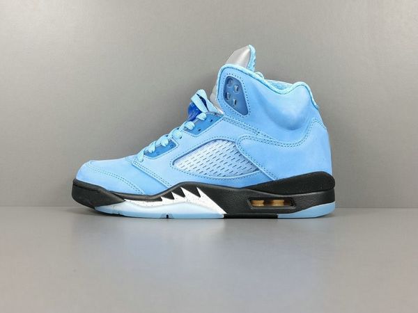 

special edition 5 unc man basketball designer shoes university blue black white fashion sport zapatos sneakers excellent quality ship with b, White;red