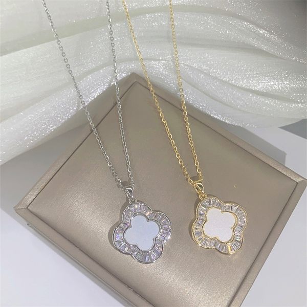 

20 style luxury designer pendant necklaces designers stainless steel plated faux leather letter crystal faux leather love necklaces for wome, Silver