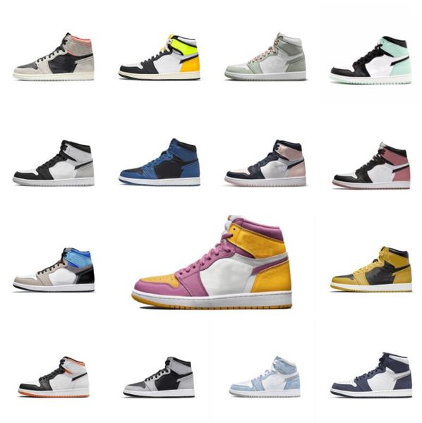 

2023 mens 1 high og 1s basketball shoes jumpmanuniversity blue patent bred heritage brotherhood gorge green dark mocha black white pale ivor