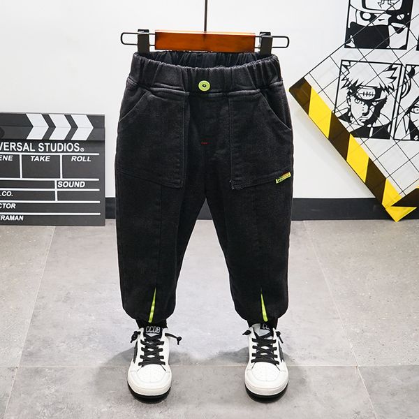 

jeans winter children's pants kids pants baby boys jeans plus velvet for baby boys denim pants toddler clothing 2-7 years ko50 230306, Blue