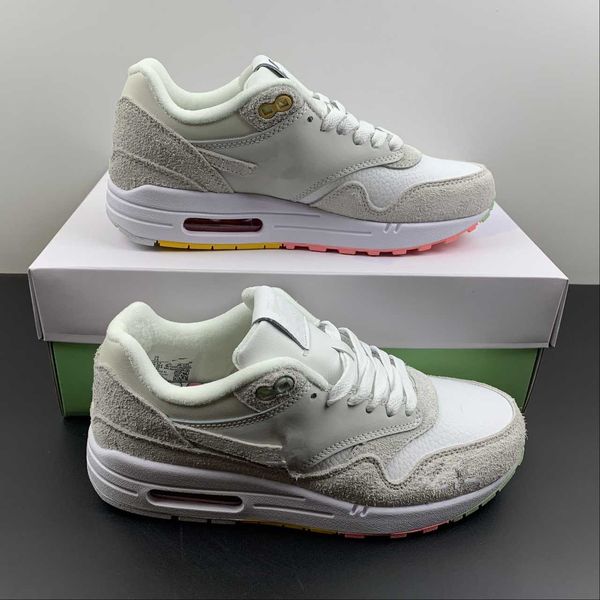 

2023 designer 1 87 running shoes pom polka dots neutral grey man woman original quality fashion athletic trainers with box icys