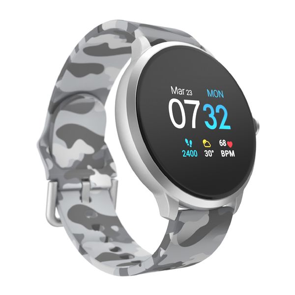 

itouch sport 3 smart watch fitness tracker for women and men 43mm light grey camo