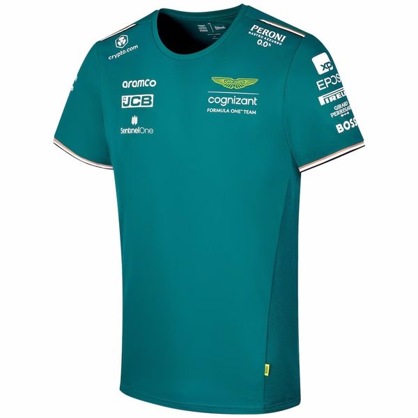 

men's t-shirts aston martin aramco cognizant f1 2023 official team lance stroll driver 2023 polo fernando alonso, White;black