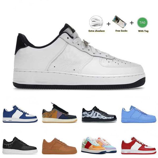 

1 world champ one skate low running shoes cut 07 panda black white skeleton purple cactus jack space jam men women af1 airforce offs white20