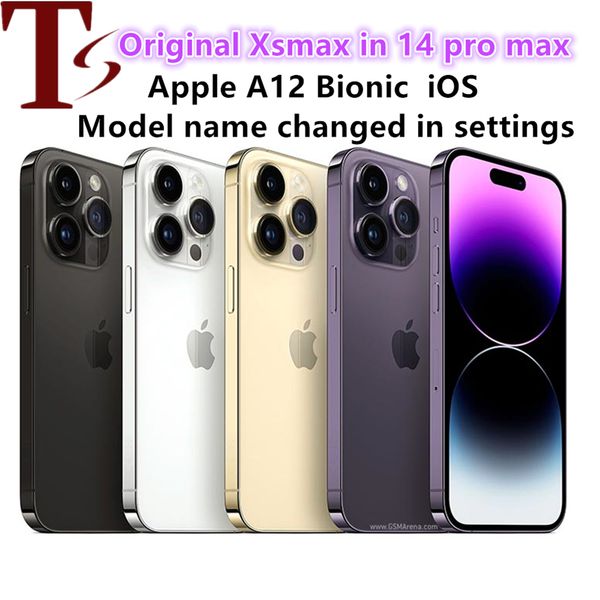

apple original iphone xs max in 13 pro max 14 pro max style phone unlocked with 13promax box&camera appearance 4g ram 256gb rom smartphone 1