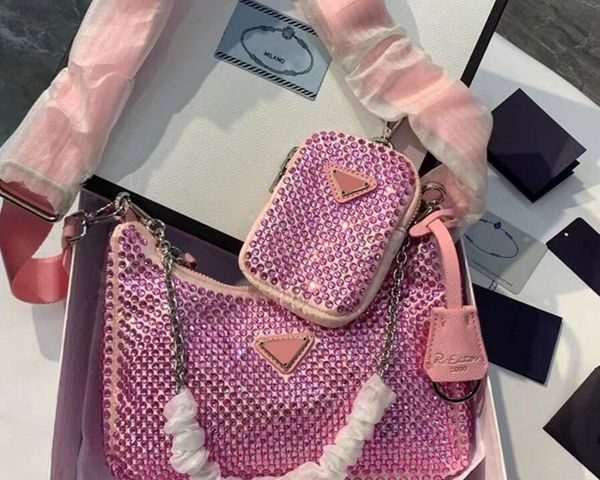 

a1w fashion classic new shoulder bags women designers 2pcs/set armpit diamonds bag crossbody luxurys leather shoulder bags diamond totes han