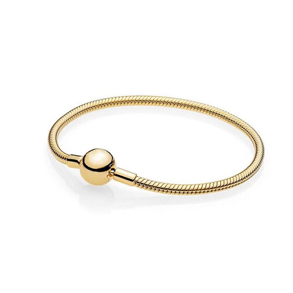 

gold plated snake chain charm bracelet for pandora 925 sterling silver hand chains designer jewelry for women girlfriend gift charms bracele, Golden;silver