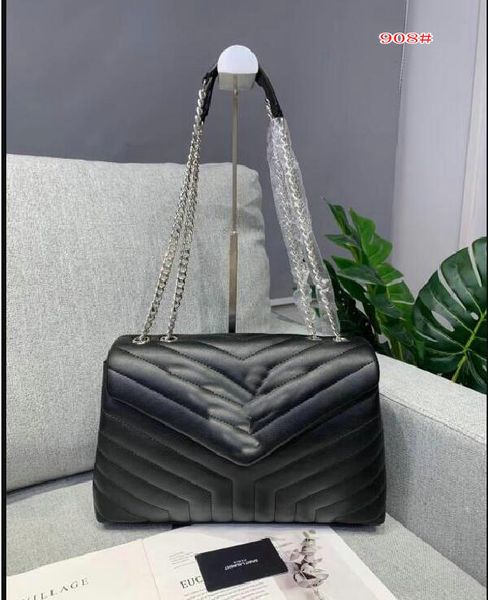 

designer shoulder bag popular twist bags leather small square luxury handbag metal long chain shaped buckle simple fashion very nice 908# 32
