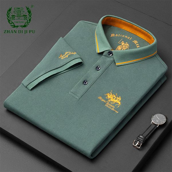 

men's polos lapel embroidery polo t shirts men fashion business casual solid color sports short sleeve polo t-shirt for male summer 230, White;black