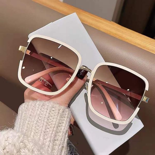

niche design over glasses sunglasses for women 2023 fashion metal frame style eye glasses uv400 protection lens, White;black