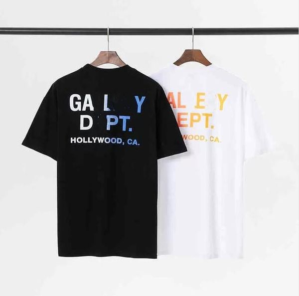 

2023 newstyle mens t-shirts tees galleryse depts t shirts women designer galleryes cottons man s casual shirt luxurys clothing street cloth, White;black