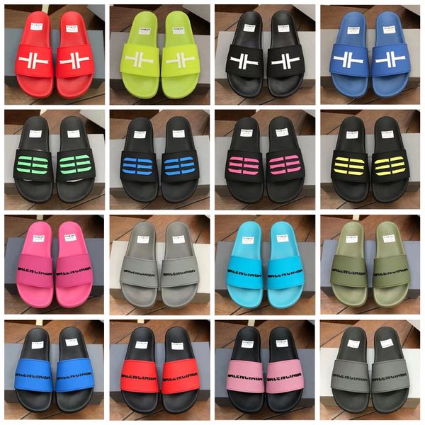 

fashion balencigas slipper pool slide sandal rubber trainers designer mens black flip flop round non slip women casual shoes summer sandals