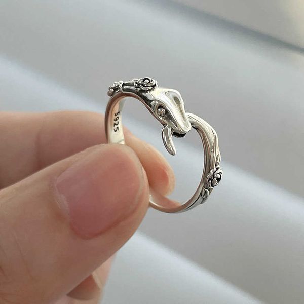 

cluster rings new product personality punk black gothic animal stainless steel ring for women men special hip hop snake finger rings gift l2, Golden;silver