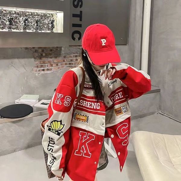 

two piece dress y2g girl suit american jacket spring and autumn coat women's korean style motorcycle cool drag womens 230303, White