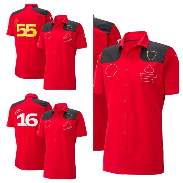 

new f1 team racing suit men's short sleeve lapel shirt custom racing shirt