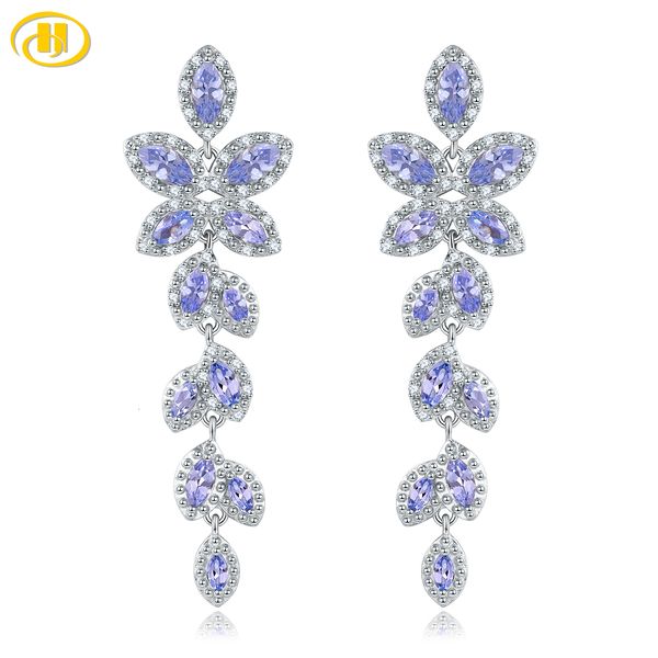 

ear cuff natural tanzanite sterling silver drop earrings 3 5 carats genuine gemstone women elegant romantic fine jewelry 230306