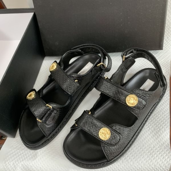 

womens rope sandals comemore hook&loop slingback platform dad shoes beach buckle strap soft woman flat shoes, Black