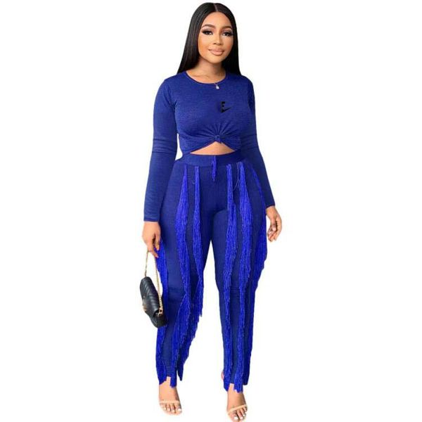 

women designers clothes fashion women's tracksuits sport suits quality solid color open navel flared pants set, Gray