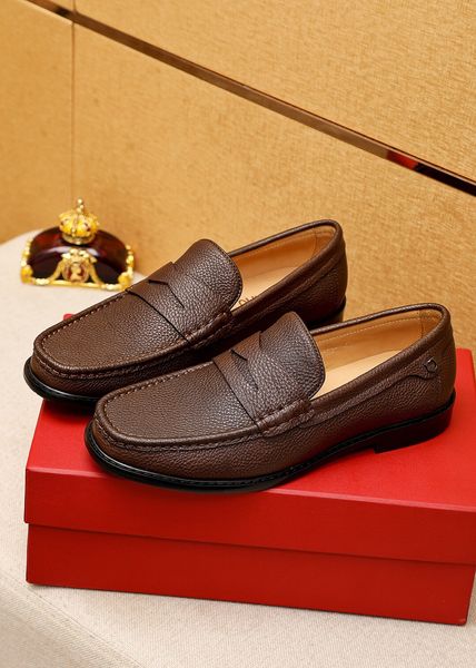 

new 2023 men dress shoes formal business brogue shoes men's crocodile flats male casual leather wedding party loafers size 38-45, Black