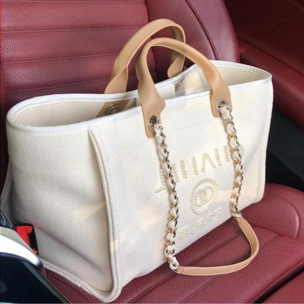 

shoulder bag women luxury handbags designer beach bag fashion knitting purse shoulder large tote with chain canvas shopping vdbh
