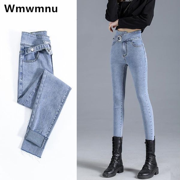 

women's jeans high waisted skinny pencil jean women oversized 4xl streetwear stretch denim trousers korean slim pantalon de mujer cintu, Blue