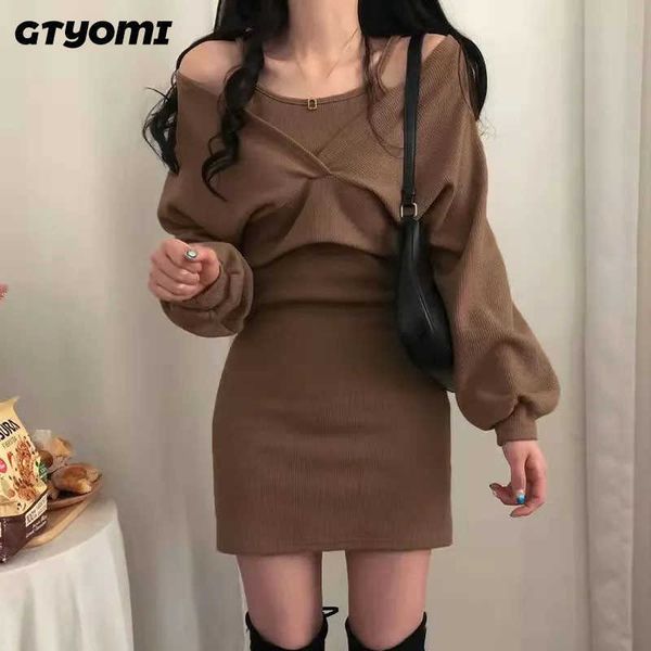 

casual dresses french elegant suit suspender dress long sleeve solid color party bodycon women's dress 2022 autumn winter female dress, Black;gray