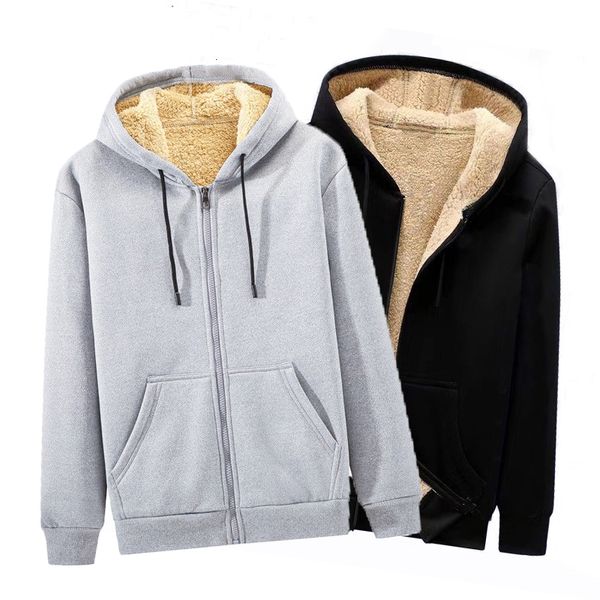 

men's hoodies sweatshirts hoodies mens zipper sweatshirts fleece hoodie loose hip hop fashion streewear coat student winter warm 23030, Black
