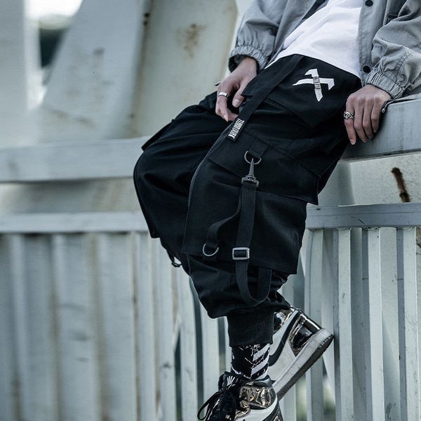

men's pants black cargo men hip hop autumn harem pant streetwear harajuku jogger sweatpant cotton trousers male 230306