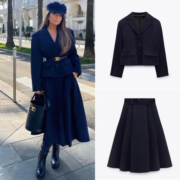 

two piece dress bm md za 2023 spring elegant high waist loose skirt 2371408 blended slim chic suit jacket 2336408 230303, White