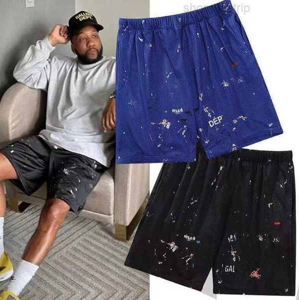 

galleryes depts shorts designer colorful ink-jet hand-painted french classic printed mesh sports drawstring street pants 2023 ao0tlzon, White;black