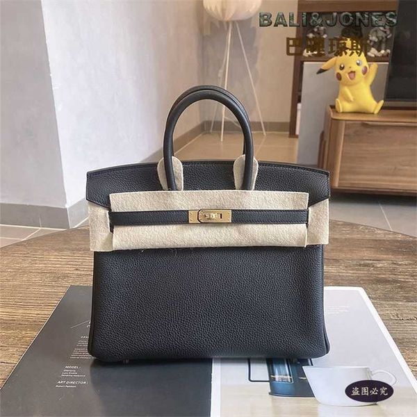 

designer bags birkins handmade womens bag with lychee pattern togo leather black gold buckle highgrade feeling portable singleshoulder layer