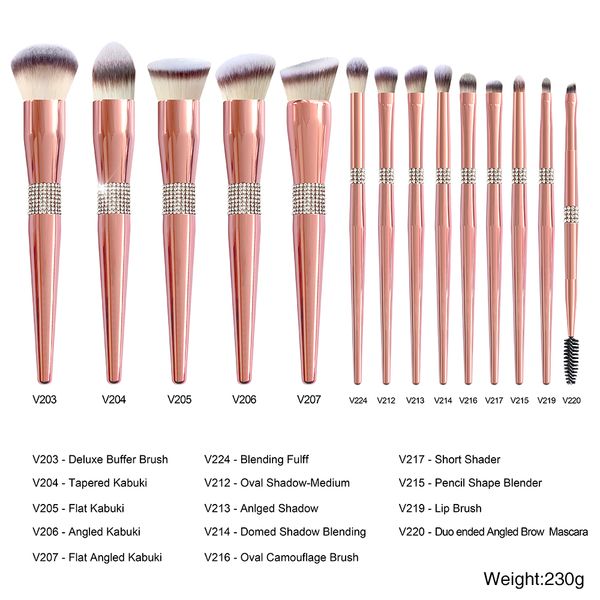 

beauty items rose gold makeup brush custom logo samples manufacturers face makeup brush set smp20021-12 and 14pcs and up bag
