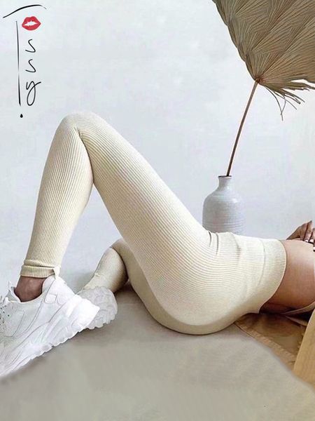 

women's leggings tossy ribbed yoga leggings sports tights women seamless knit yoga pants white femme gym leggings skinny workout fitnes, Black