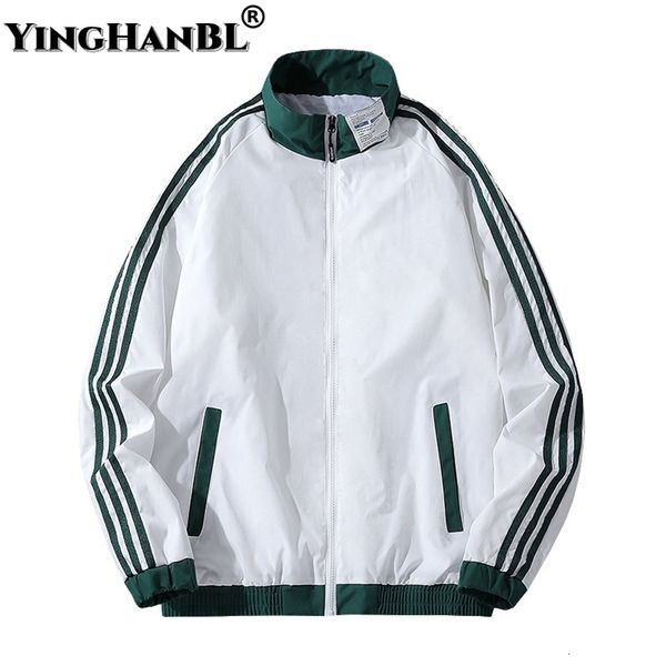 

men's jackets mens windbreaker jacket autumn fashion casual patchwork loose male large size clothing sportswear bomber camping jackets, Black;brown