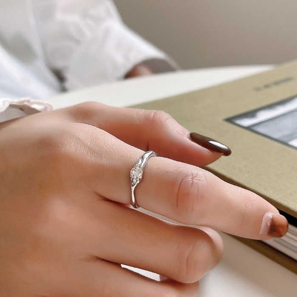 

cluster rings new trend small zircon inlaid irregular metal gold silver color finger rings for women fashion jewelry l230306, Golden;silver