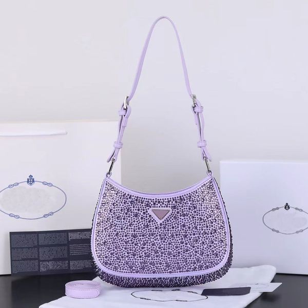 

fashion imitation crystal embellished satin shoulder bags women designer handbags