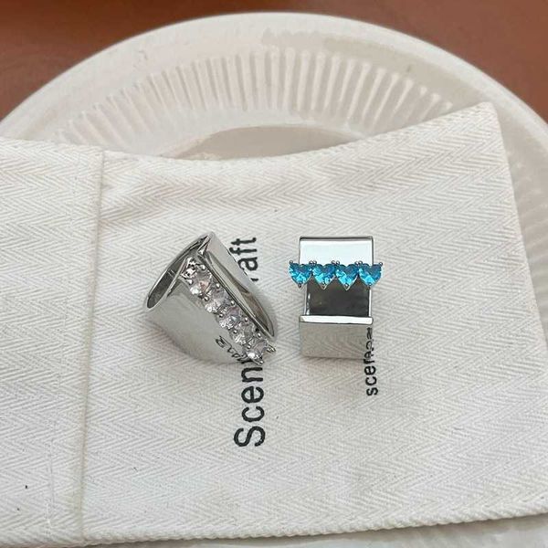 

cluster rings hip-hop punk geometric square round blue white crystal opening finger rings for women men creative personality jewelry gift l2, Golden;silver