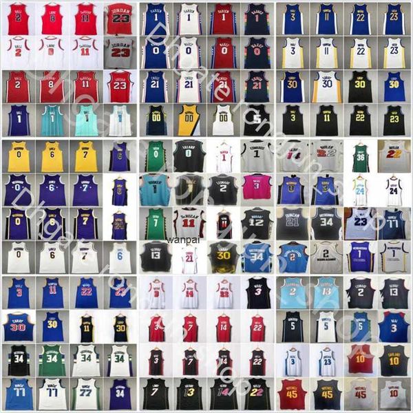 

2023 new city basketball antetokounmpo irving mitchell george durant lillard jokics derozan maxey embiid harden young curry poole doncic, Black;red