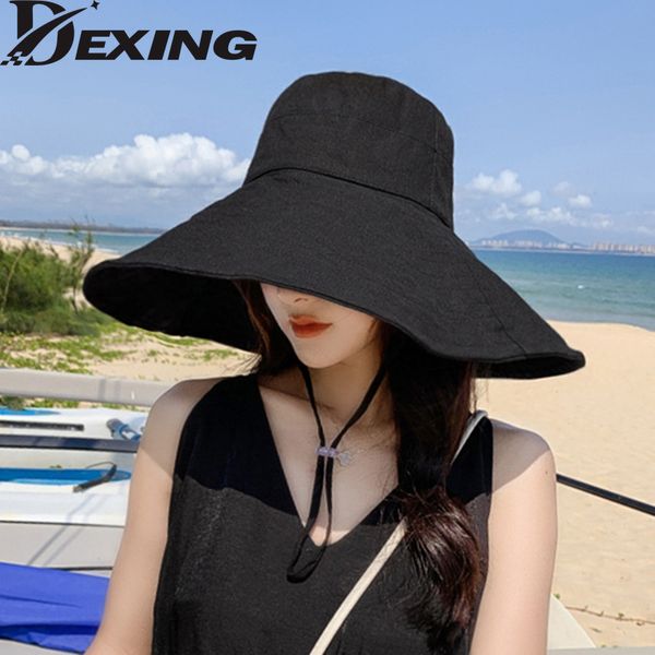 

wide brim hats bucket hats japan korea 15cm wide brim sun hat women's spring summer foldable travel bucket hat casual cotton fisherman, Blue;gray